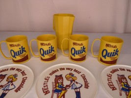 Vintage Nestle Quik Toy Set 4 Cups 3 Plates Pitcher Worcester Chocolate Partial - £32.08 GBP