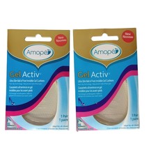 Amope Gel Active Ultra Slim Ball of Foot Invisible Gel Cushions Lot of 2 - £19.18 GBP