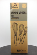 Chef Pomodoro Kitchen Whisk 3-Piece Set 9&quot; 10&quot; 11.5&quot; Stainless Steel Wire Silver - £16.48 GBP