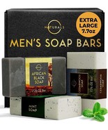 African Black, Cedarwood &amp; Mint 3-Pc Mens Soap Bar 7.7oz each - £21.11 GBP
