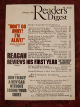 Readers Digest February 1982 Ronald Reagan Anthony Paul Ben Hecht Tracy Kidder - £6.45 GBP