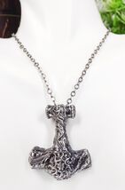 Viking Norse Warrior Hammer Thor God Of Thunder Necklace Alloy Pendant M... - $16.49