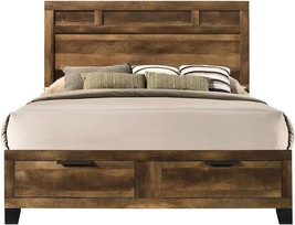 Acme Furniture&#39;S Wooden Queen Bed Has Two Drawers On The Footboard And Is - £582.82 GBP