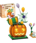 Halloween Pumpkin Cabin Model Building Bricks Toys with Lights Blocks Gi... - £18.99 GBP