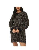 Médium Free People Early Night PrintCotton Thermal Top In Black  BNWTS - $34.64