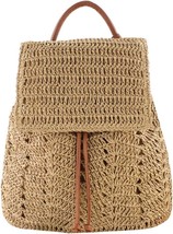 Fashion Straw Backpack for Women Shoulder Bag Bohemian Beach Handbags - £39.48 GBP