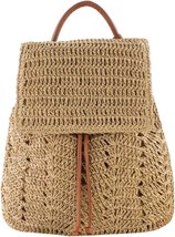 Fashion Straw Backpack for Women Shoulder Bag Bohemian Beach Handbags - £40.46 GBP