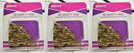 LOT OF 3 - Allary Style Assorted Safety Pins, Brass, 50 Ct - £7.07 GBP
