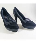 Tod&#39;s Black Suede/Leather Size 36 1/2 High Heel Pumps - $95.73 CAD