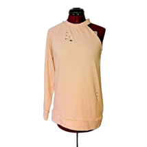 Treasure &amp; Bond Sweatshirt Pink Women Size XS Single Long Sleeve Distressed - $40.01