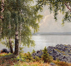 Art Giclee Oil Painting Beautiful lake scenery Giclee - $11.29+