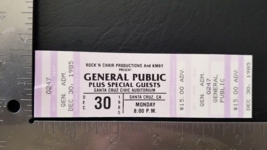 GENERAL PUBLIC / MICK JONES / THE CLASH 1985 UNUSED WHOLE CONCERT TICKET - $15.00