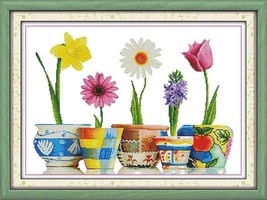PDF Cross Stitch Pattern Cross Stitch Five Kinds Of Flowers 62x46cm (24.... - $4.50