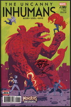 Inhumans #1 SIGNED Jordan Boyd &amp; Brian Level ~ Monsters Unleashed Marvel Comics - £10.31 GBP