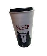 Pier 1 Coffee 12 oz Tumbler Sleep Black bear Black Kid White Ceramic Sle... - $355.25 MXN
