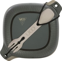 UCO 4-Piece Camping Mess Kit with Bowl, Plate and 3-in-1 Spork Utensil Set - £27.17 GBP