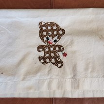 Vintage Hand Embroidery Kitchen Flour Sack Towel 15x34 Inch Teddy Bear S... - £12.99 GBP