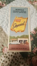 Norfolk 1965 ATLANTIC IMPERIAL Gas Station Vintage City Road Map - $7.91