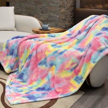 Fleece Throw Blanket Cozy Soft Lightweight Throw Blankets Warm Plush Pink Fall - £35.80 GBP