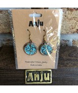 ANJU JEWELRY Brass &amp; Copper Blue &amp; Green Peace Sign Patina Earrings, EP2... - £14.80 GBP