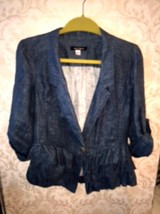Nanette Lepore Chambray Jacket SZ S Made in USA EUC - £70.03 GBP