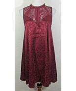 Lulus Womens Dress Small Red Floral Lace Keyhole Sleeveless Slip On Tent... - £23.59 GBP