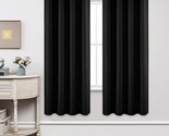 Joydeco Blackout Curtains 72 Inch Length 2 Panels Set, Thermal, Black). - £35.54 GBP