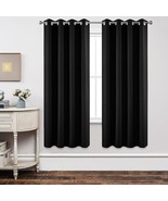 Joydeco Blackout Curtains 72 Inch Length 2 Panels Set, Thermal, Black). - £35.09 GBP