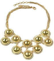 Amrita Singh Gold Crystal Vanessa Bib Necklace NKC 1688 NWT - $21.29