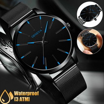 Luxury Men&#39;s Quartz Watch Stainless Steel Analog Ultra Thin Waterproof B... - $16.99