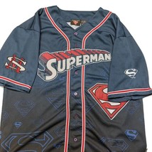 Vintage DC Comics SUPERMAN 2 Sided Baseball Jersey Mens Size XL All Over Print - £43.96 GBP
