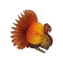 Vintage Diecut Turkey Centerpiece Honeycomb Tissue Autumn Fall Decoration USA - £9.37 GBP