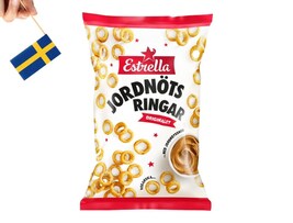 1 Bag of Estrella Jordnötsringar 250g (8.81 Oz), Peanut rings, Peanut chips - $11.90