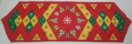 AG) Vintage Christmas Holiday Decorative Table Cloth Runner Polyester 48&quot; x 16&quot; - £11.68 GBP