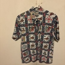 Reyn Spooner Mele Kalikimaka Xmas Hawaiian Shirt  L Made in USA - £52.97 GBP