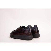 The Adler Navy Blue & Burgundy Snake Leather Men Sneaker Limited Edition image 5