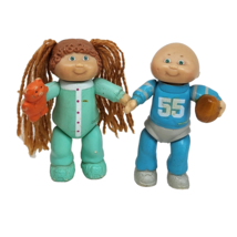 2 VINTAGE 1984 CABBAGE PATCH KIDS PVC FIGURES GIRLS W/ BEAR BOY W FOOTBALL - $23.75