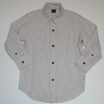 Gap Kids Boy&#39;s Folk Rock Beige Striped Linen Blend Dress Shirt Top size 4 5 - £10.35 GBP