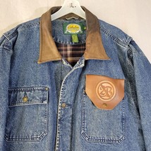 Cabelas Vintage Jean Jacket Mens XL Flannel Lined Trucker Denim 2B not 2... - $51.38