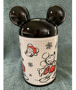 Mickey Mouse Ceramic Sketchbook Holiday Cookie Jar Christmas NEW Ears Lid - $44.99