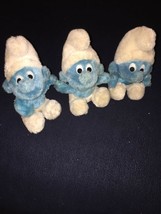 Vintage 1983 PEYO Plush 7.5” Smurf Stuffed Animals - LOT of 3 - £7.83 GBP