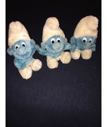 Vintage 1983 PEYO Plush 7.5” Smurf Stuffed Animals - LOT of 3 - $13.67 CAD