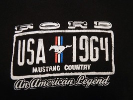 1964 Ford Mustang Country USA An American Legend Black Graphic T-shirt S... - £14.11 GBP