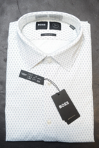 Hugo Boss Men&#39;s Joe Kent Travel Reg Fit Performance Stretch Dress Shirt 37 14.5 - £57.46 GBP