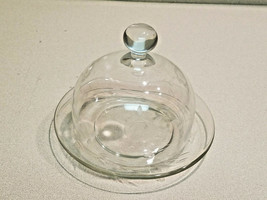 Vintage Princess House Crystal Heritage Butter Round With Lid Floral Cut - £23.32 GBP