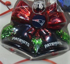 Boelter NFL Blown Glass Holiday Glitter Bells New England Patriots Licensed image 2