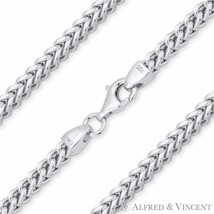 3.5mm Franco Lightweight Italian Chain Necklace in 925 Sterling Silver w Rhodium - £44.44 GBP+