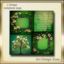Dogwood Trees’ Graceful Branches with Blooms &amp; Poetic Words Scrapbook Page - $15.00