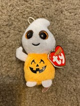 TY Halloweenie Beanie Baby - SCARY the Ghost Pumpkin (3.5 inch) MWNMT Halloween - £9.54 GBP