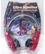 Coby Jogger Ultra Slimline AM/FM Headphone Radio CX-21 Sports Headset - Red - €16,26 EUR